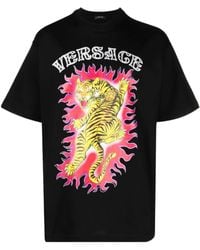 Versace - Roar-Print Cotton T-Shirt - Lyst