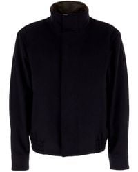 Lardini - High-Neck Elasticated-Hem Jacket - Lyst