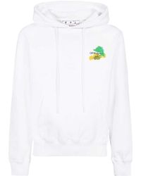 Off-White c/o Virgil Abloh - Logo Printed Drawstring Hoodie - Lyst