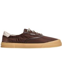 Moncler - Round Toe Lace-Up Sneakers - Lyst