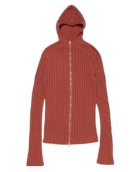 Acne Studios - Hooded Ribbed Zip-Up Sweater - Lyst
