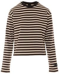 Pinko - Striped Lace-Cuff Jumper - Lyst