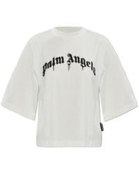 Palm Angels - Curved Logo Boxy T-Shirt - Lyst