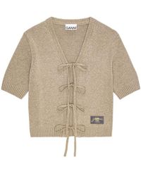 Ganni - Future Short Sleeve Cardigan - Lyst