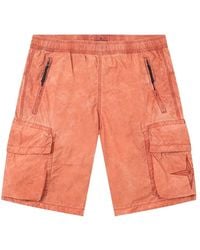 Stone Island - Loose-Wide-Leg-Fit Bermuda Shorts With Iridescent Effect - Lyst