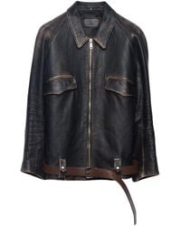 Prada - Zipped Belted Jacket - Lyst