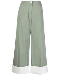 Low Classic - Wide-Leg Turn-Up Trousers - Lyst