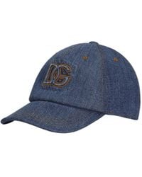 Dolce & Gabbana - Denim Baseball Hat With Logo - Lyst
