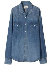 Nili Lotan - Long Sleeve Denim Shirt - Lyst