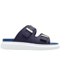 McQueen - Logo-Engraved Double-Strap Sandals - Lyst
