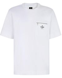 Fendi - Logo Printed Crewneck T-Shirt - Lyst