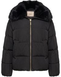 Twinset - Faux Fur-Collar Zip-Up Puffer Jacket - Lyst