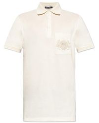 Dolce & Gabbana - Dg Logo Embroidered Short-Sleeved Polo Shirt - Lyst