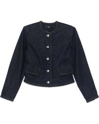7 For All Mankind - Long Sleeve Snap Button Denim Jacket - Lyst