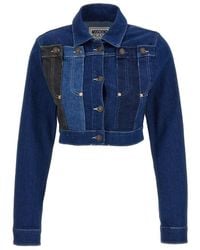 Moschino - Jeans Panelled Cropped Denim Jacket - Lyst