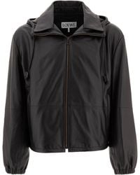 Loewe - Long-Sleeved Leather Jacket - Lyst