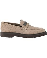 Brunello Cucinelli - Embossed Slip-On Loafers - Lyst