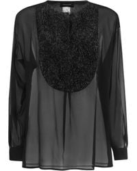 Fabiana Filippi - Sheer Sleeved Panelled Blouse - Lyst