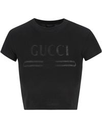 Gucci - Devoré Detail Jersey T-Shirt - Lyst