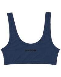 Jil Sander - Logo-Printed Scoop Neck Bikini Top - Lyst