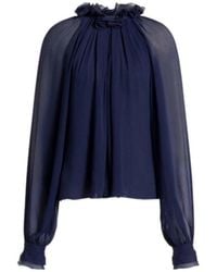 Alberta Ferretti - Creponne Acetate Blouse - Lyst