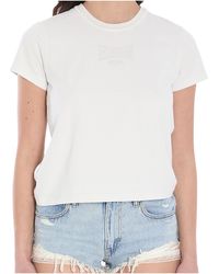 T By Alexander Wang - Logo Printed Cropped T-Shirt - Lyst