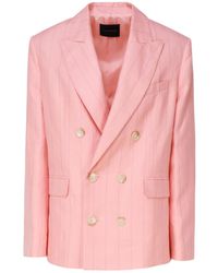 ANDAMANE - Pinstriped Button-Up Jacket - Lyst