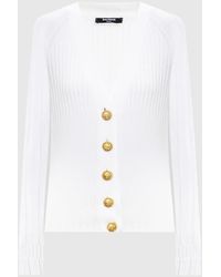 Balmain - Button-Down V-Neck Knit Sweater - Lyst