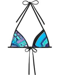 PUCCI - Pucci Printed Triangle Bikini Top - Lyst