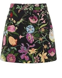 Gucci - Flora Silk Brocade Mini Skirt - Lyst