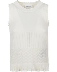 McQueen - Knitted Ruffle-Trim Tank Top - Lyst