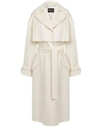 Dondup - Pinstripe-Pattern Trench Coat - Lyst