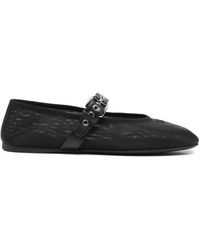 Miu Miu - Logo-Embroidered Ballerines - Lyst