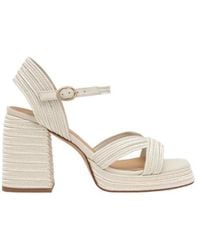 Castañer - Castañer Valle Interwoven Metallic Slingback Sandals - Lyst