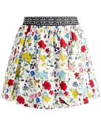 Alice + Olivia - Haven Embroidered-Waistband Mini Skirt - Lyst