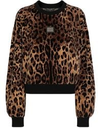 Dolce & Gabbana - Leopard-Jacquard Chenille Jumper - Lyst