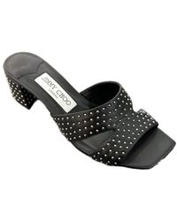 Jimmy Choo - Square-Headed Rhinestones High-Heeled Sandals - Lyst