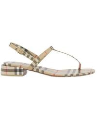 Burberry - Vintage Check Flat Sandals - Lyst