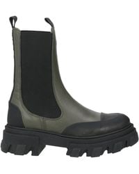 Ganni - Thick-Soled Color-Blocked Leather Boots - Lyst