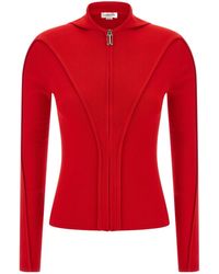 Victoria Beckham - Zip-Up Knitted Hoodie - Lyst