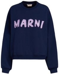 Marni - Logo Printed Crewneck Sweatshirt - Lyst