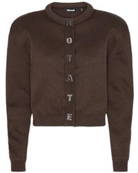 ROTATE BIRGER CHRISTENSEN - Cropped Logo-Button Cardigan - Lyst