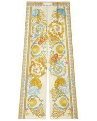 Versace - Underwater Baroque Silk Pants - Lyst