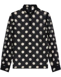 Celine - Blouse With Overturned Collar - Lyst