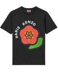 KENZO - Logo Printed Crewneck T-Shirt - Lyst