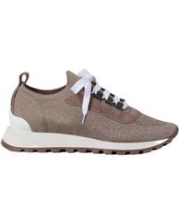 Brunello Cucinelli - Sparkling Knit Sneakers - Lyst