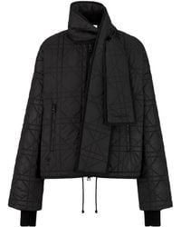 Dior - Macrocannage Coat With Scarf Collar - Lyst