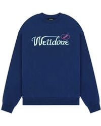 we11done - Logo-Print Cotton Sweatshirt - Lyst