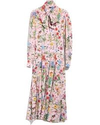 Gucci - Printed Silk Chemisier Dress - Lyst