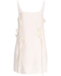 FARM Rio - Rose-Embellished Cotton Mini Dress - Lyst